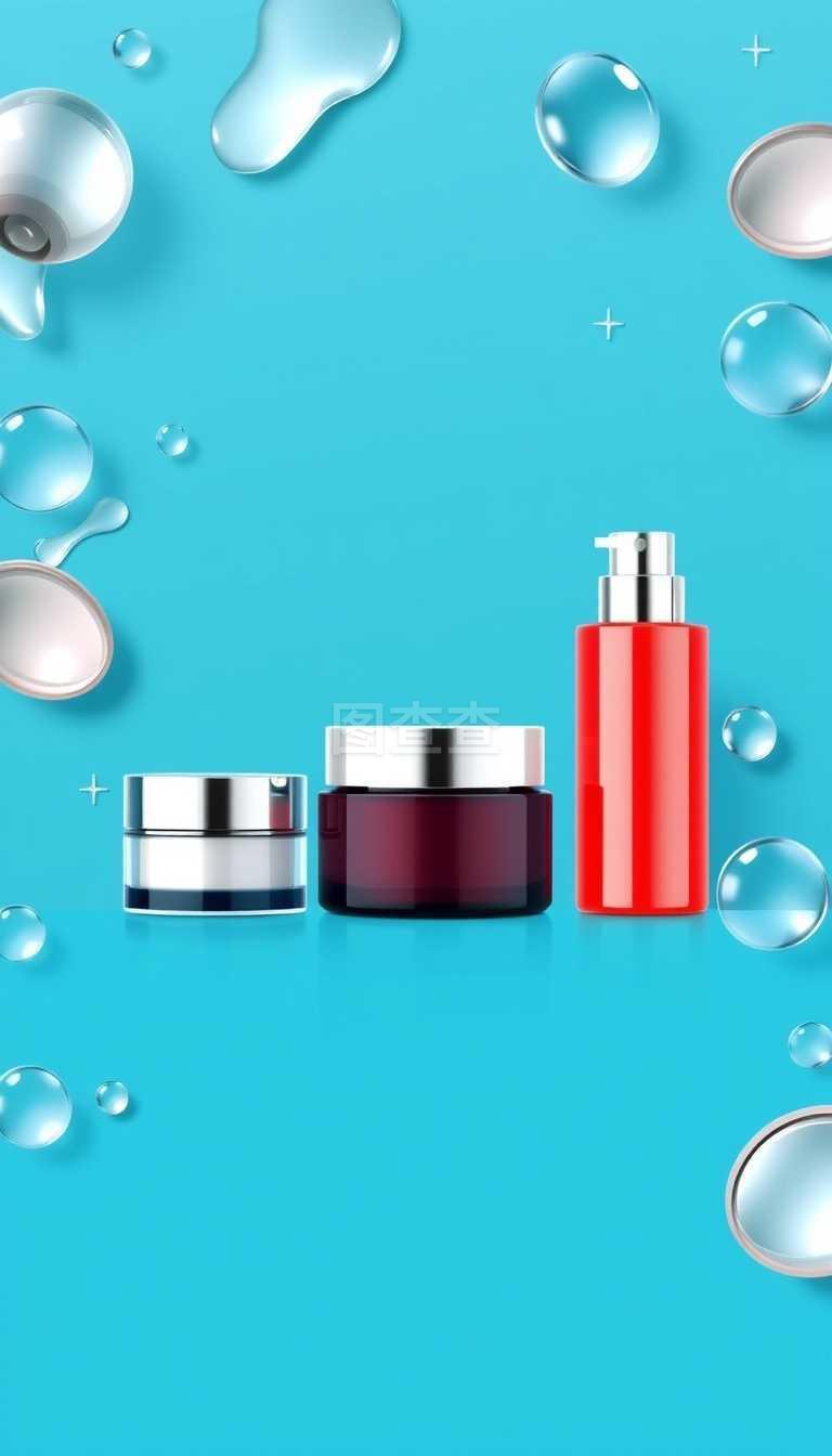 创新融合 化妆品与家用电器的3D写实矢量图示模板设计